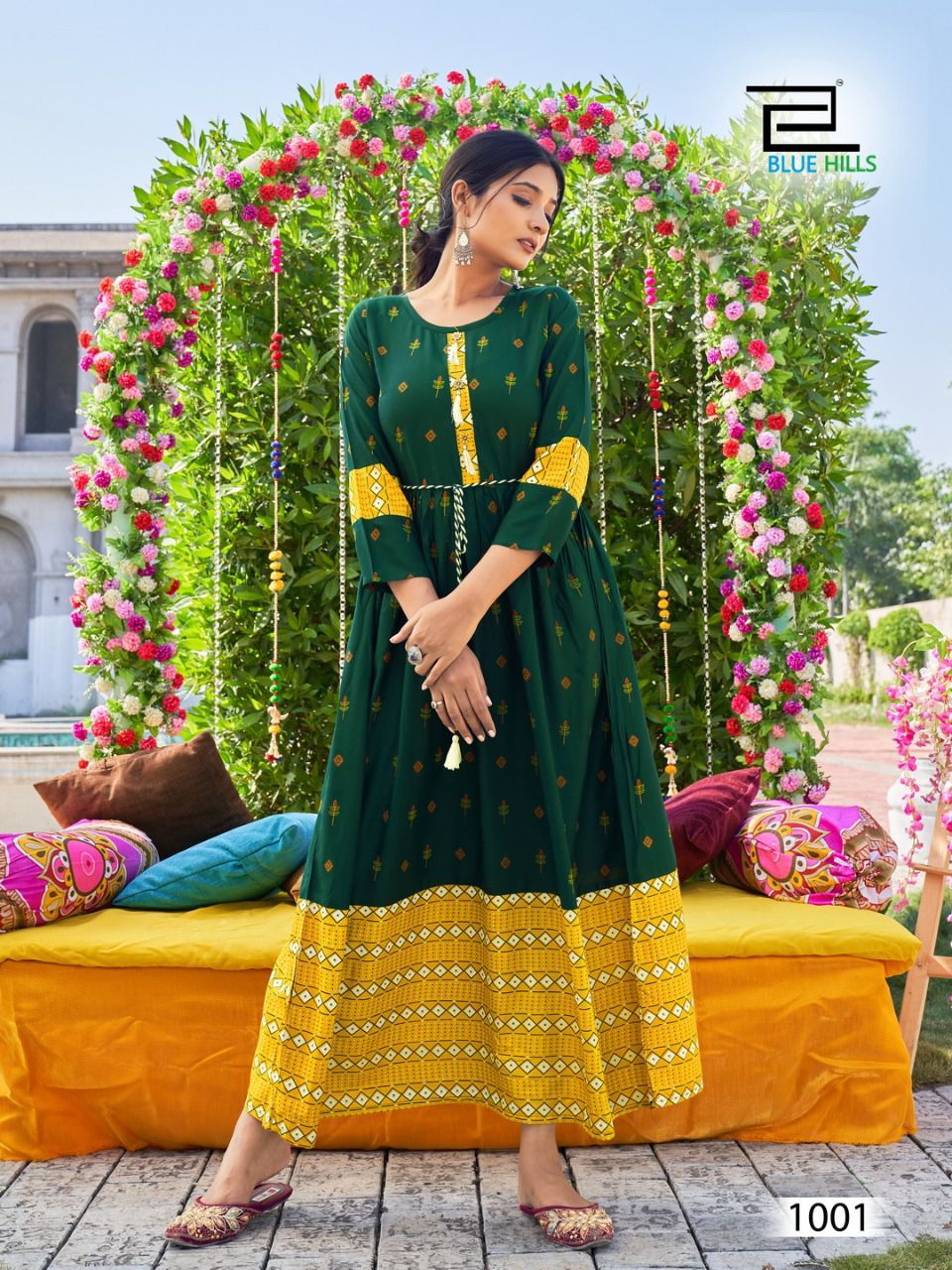 Blue Hills Lachak 1 Heavy Festive Wear Rayon Floor Touch Latest Anarkali Kurtis Collection